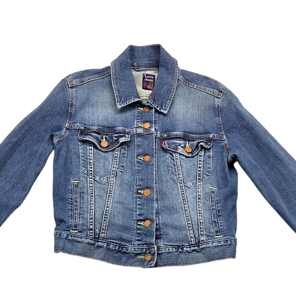 Levis Jeans Womens Medium Wash Denim Trucker Jacket Size Medium WPL-423
